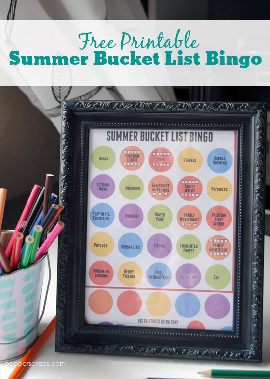 Summer Bucket List Bingo Free Printable