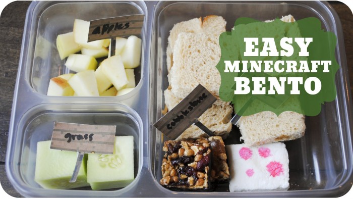 Minecraft Bento with goodnessknows Snack Squares