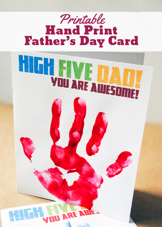 Printable Hand Print Fathers Day Card