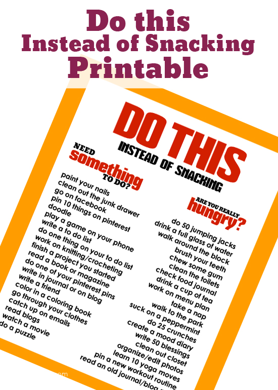 Stop Are you really hungry FREE Do this instead of snacking Printable