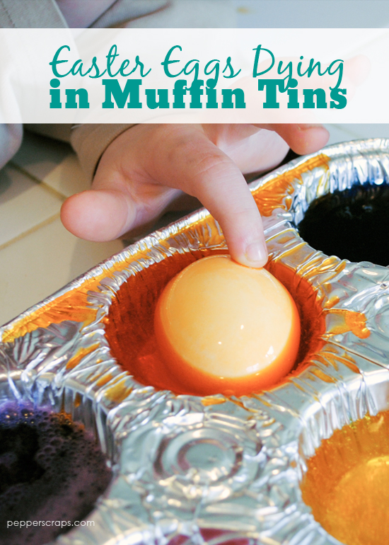 Easter Egg Dying In Muffin Tins