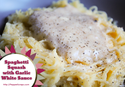 Spaghetti Squash with Garlic White Sauce