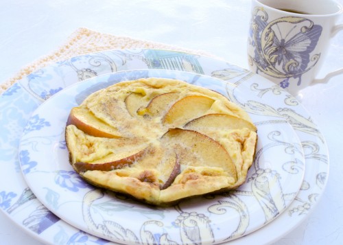 Peach Cardamom Sweet Frittata on Lenox