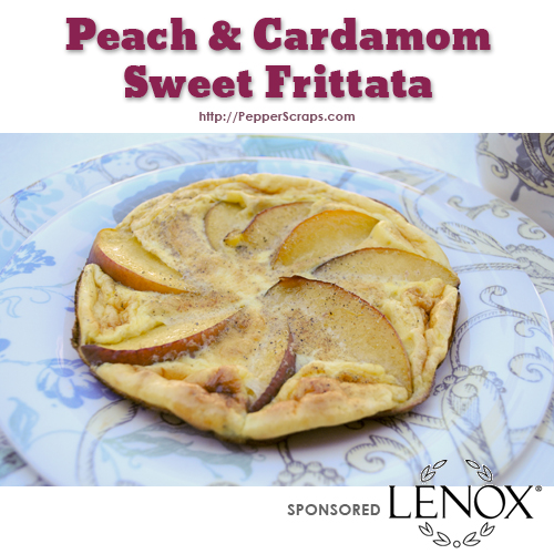 Peach and Cardamom sweet frittata