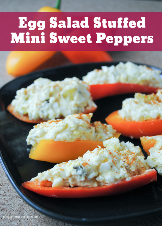 Egg Salad Stuffed Mini Sweet Peppers