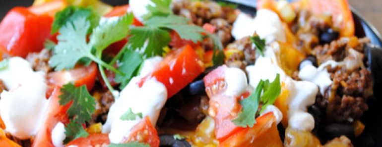 Low Carb Baked Pepper Nachos